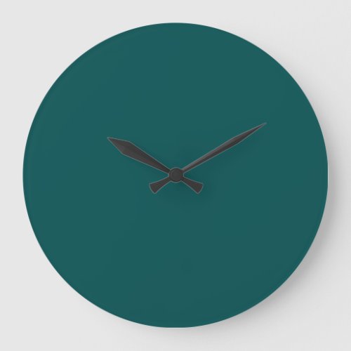  Dark Teal  solid color  Large Clock