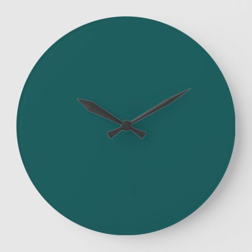 Dark Teal Solid Color Large Clock