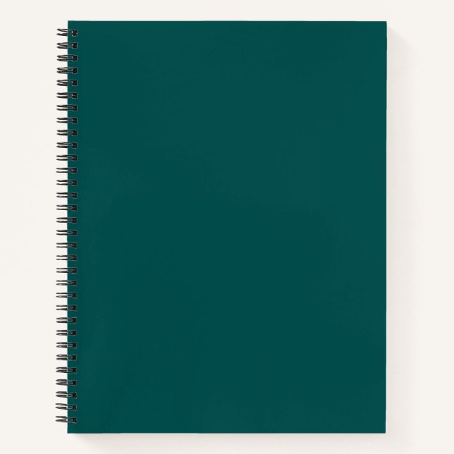 Dark Teal Solid Color Notebook (Front)