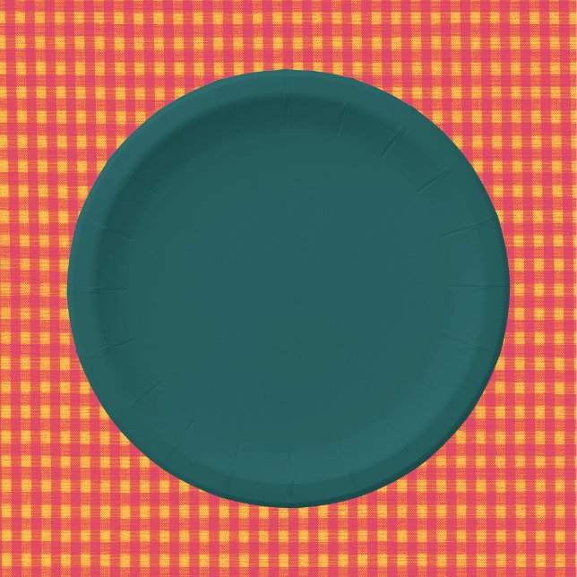 Dark Teal Solid Color Paper Plates (Creator Uploaded)