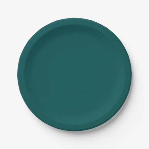 Dark Teal Solid Color Paper Plates
