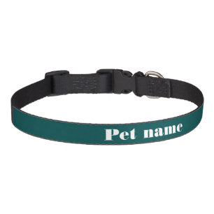 Dark Teal Solid Color Pet Collar