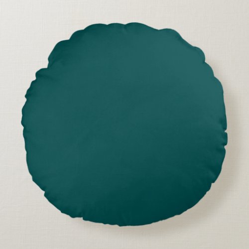  Dark Teal  solid color  Round Pillow