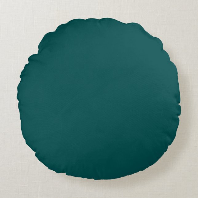  Dark Teal  (solid color)  Round Pillow (Front)