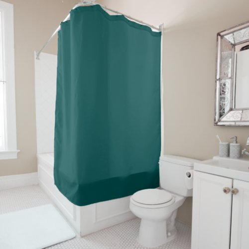 Dark Teal Solid Color Shower Curtain