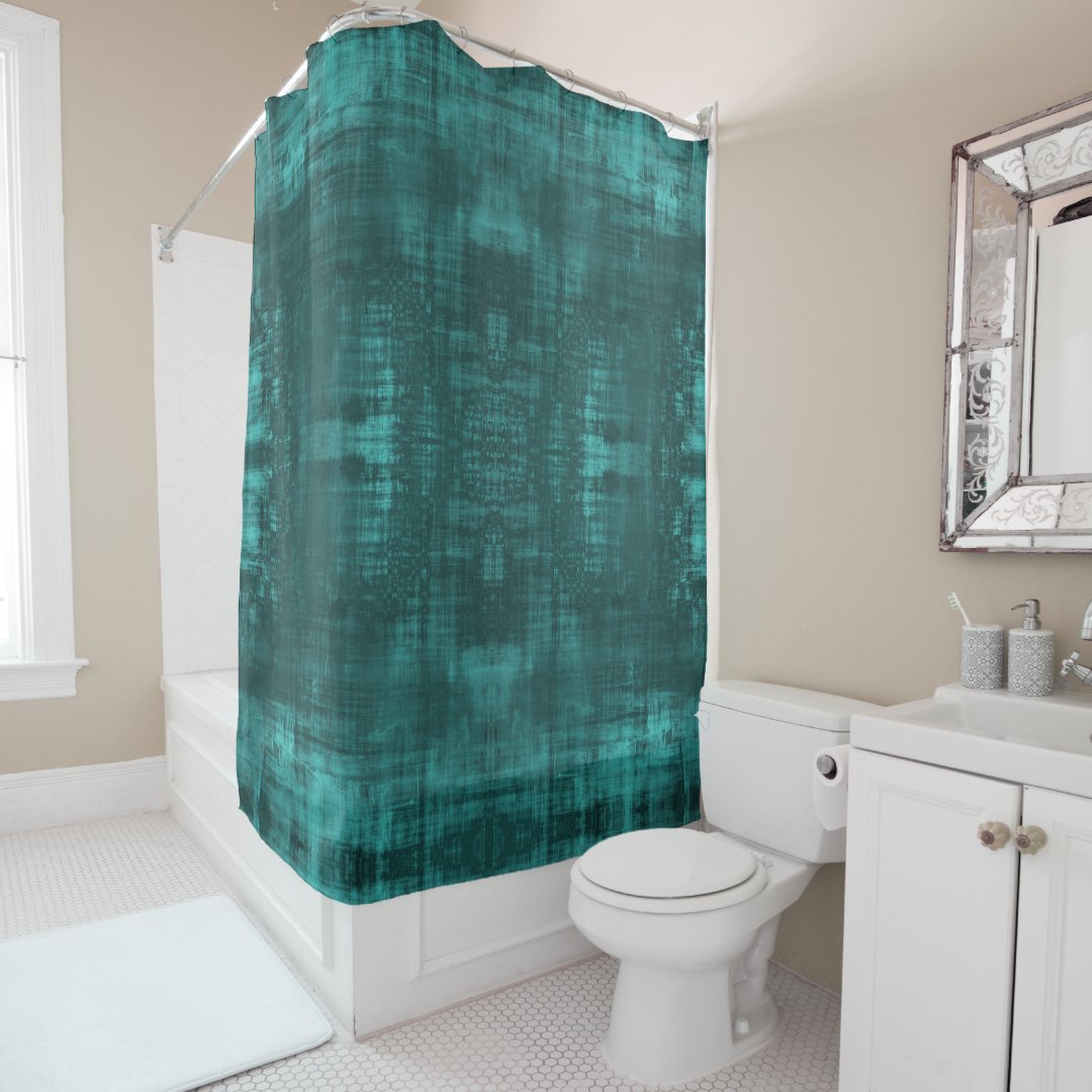 Dark Teal Subtle Suede Look Pattern Shower Curtain | Zazzle