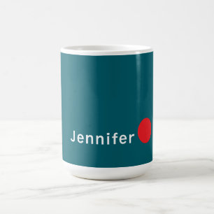 Dark Teal Trendy Modern Minimalist Your Name Coffee Mug