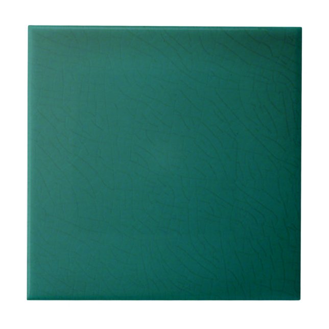 Dark Teal w/ Fauz Crackle Finish Background Field Ceramic Tile (Front)