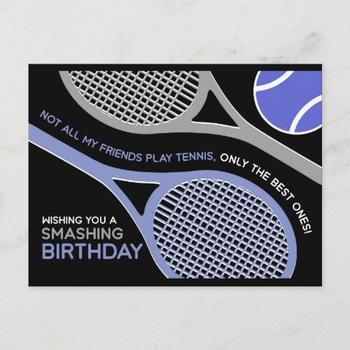 Dark Tennis   Happy Birthday Postcard