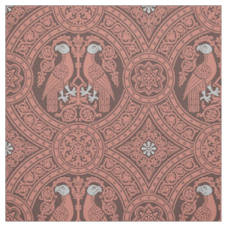Dark Terra Cotta Byzantine Birds Fabric