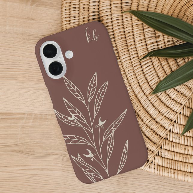 Dark Terracotta | Mystic Boho Botanical Monogram Case-Mate iPhone Case (Creator Uploaded)