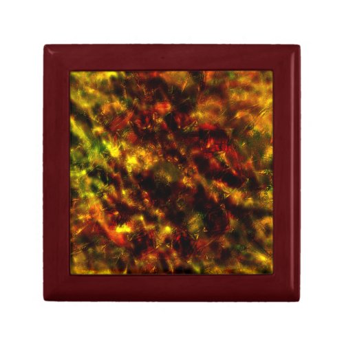 Dark texture glass over red to yellow ochre spots gift box