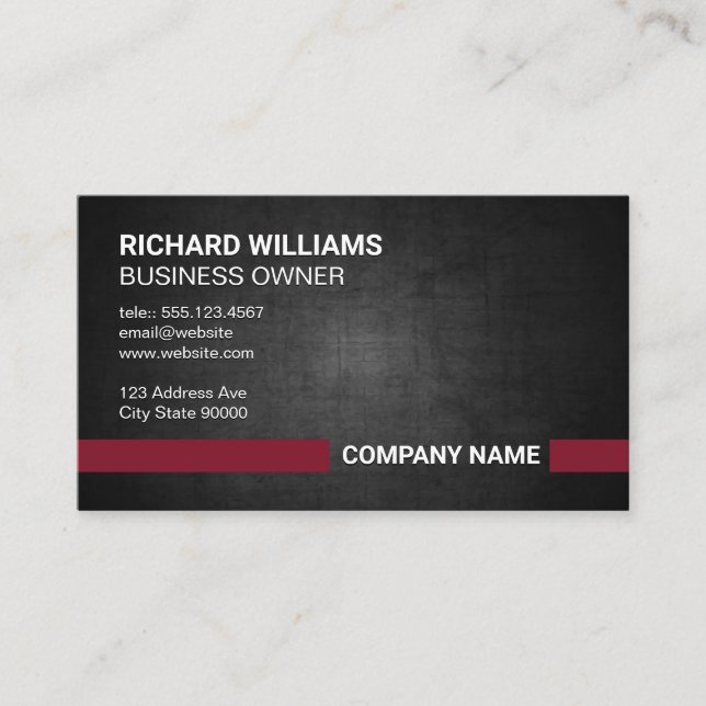 Dark Texture | Title Bar Business Card (Front)