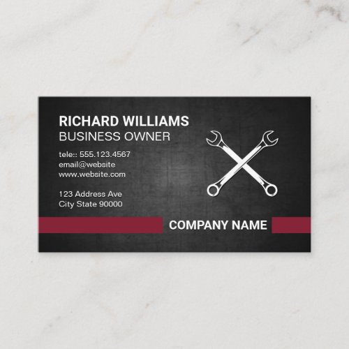 Dark Texture  Wrenches Hardware Business Card