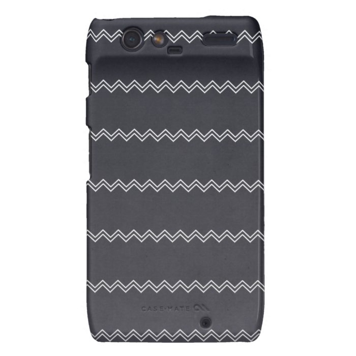Dark Textured Ombre White Zigzag Pattern Motorola Droid RAZR Covers