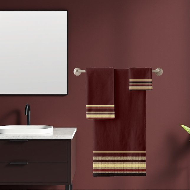 Dark textured stripes bath towel set (Creator Uploaded)