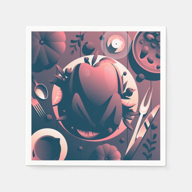 dark thanksgiving dinner napkins (Front)