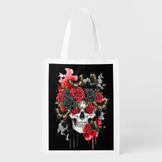 Dark the Legacy – Gothic Skull & Rose Tote Bag