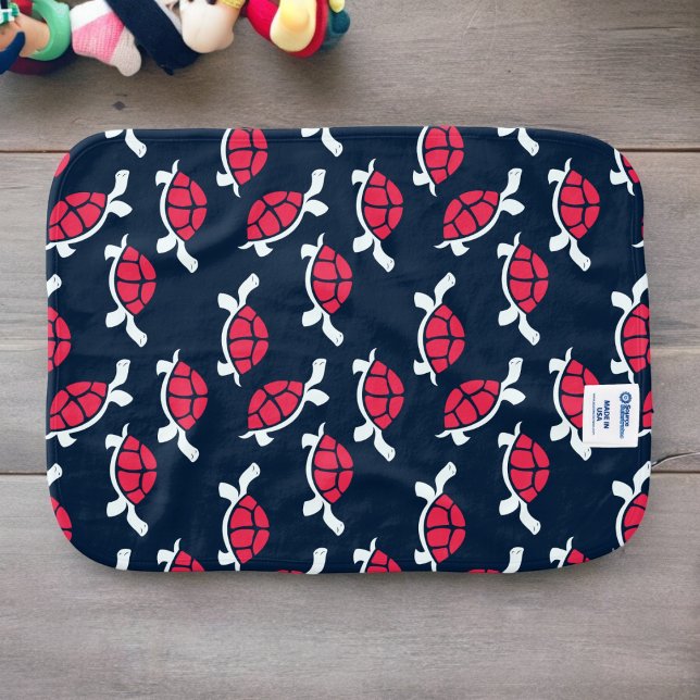 Dark Theme Tortoise Cartoon  Baby Burp Cloth (red shell turtle baby burp cloth,baby feeding burping soft cloth,new mom comfy baby safe cloth)