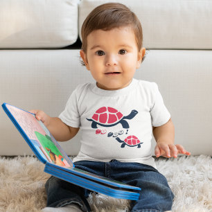 Dark Theme Tortoise Cartoon Baby T-Shirt