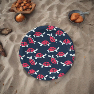 Dark Theme Tortoise Cartoon Paper Plates