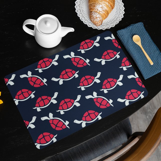 Dark Theme Tortoise  Cloth Placemat (table placemat)
