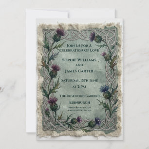 Dark Thistle Wedding Invitation