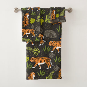 Dark Tiger Jungle  Bath Towel Set