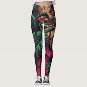 Leggings Crazy Tikis Tropical Beach Yoga Pants