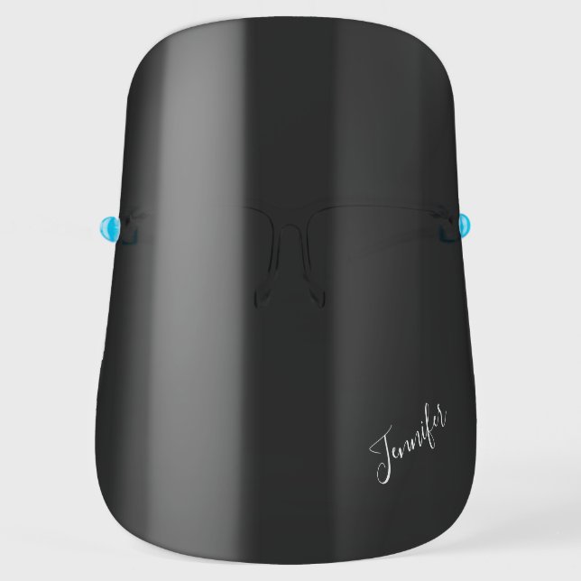 Dark Tinted Transparent Customized Name Face Shield (Front)