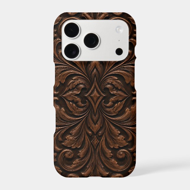 Dark Tooled Scroll Western iPhone Case (Back)