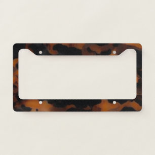 Dark Tortoiseshell Pattern Luxury Car License Plate Frame