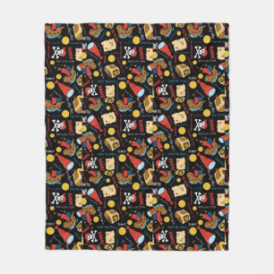 Dark Treasure Island Party Pirate Fleece Blanket