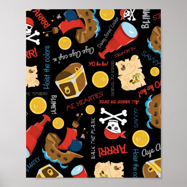 Dark Treasure Island Party Pirate Poster (Front)