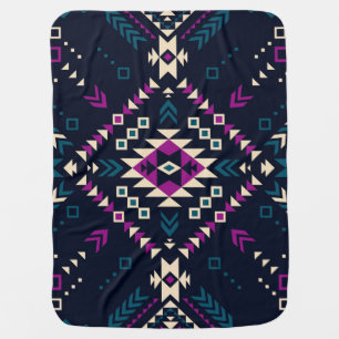 Dark tribal Navajo, vintage geometric. Baby Blanket