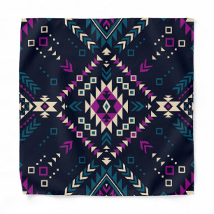 Dark tribal Navajo, vintage geometric. Bandana