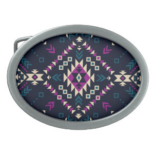 Dark tribal Navajo, vintage geometric. Belt Buckle