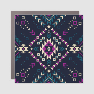 Dark tribal Navajo, vintage geometric. Car Magnet