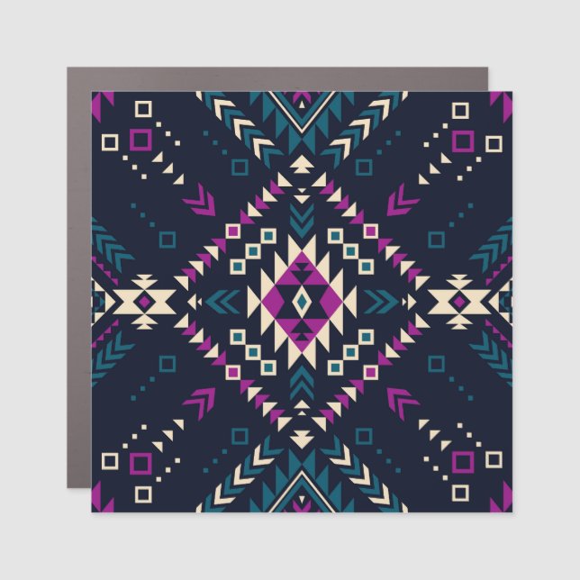 Dark tribal Navajo, vintage geometric. Car Magnet (Front)