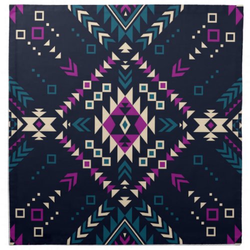 Dark tribal Navajo vintage geometric Cloth Napkin