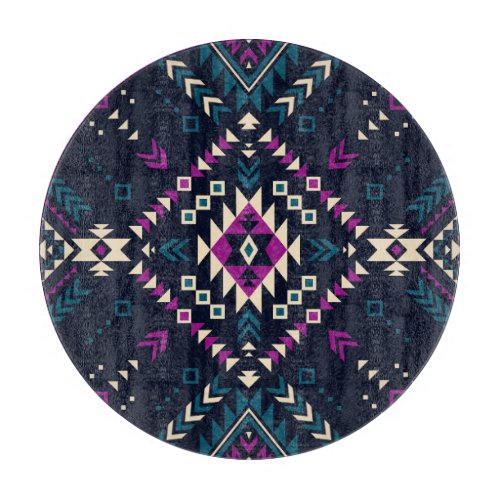 Dark tribal Navajo vintage geometric Cutting Board