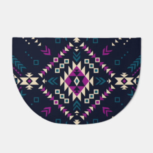 Dark tribal Navajo, vintage geometric. Doormat
