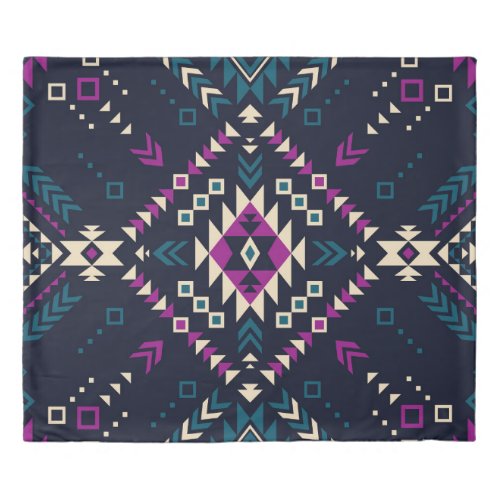 Dark tribal Navajo vintage geometric Duvet Cover