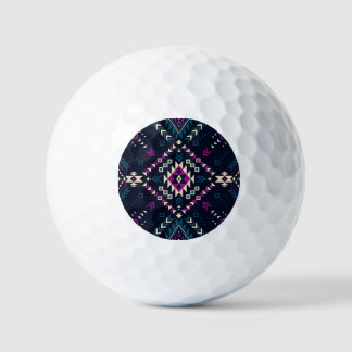 Dark tribal Navajo, vintage geometric. Golf Balls