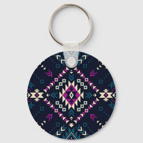 Dark tribal Navajo vintage geometric Keychain