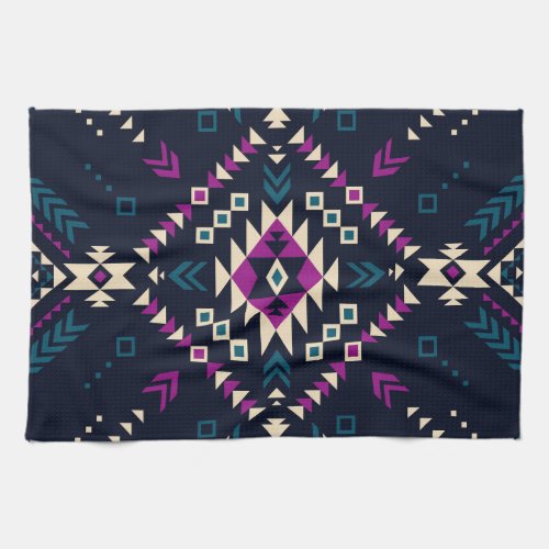 Dark tribal Navajo vintage geometric Kitchen Towel
