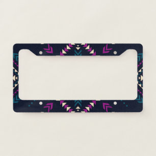 Dark tribal Navajo, vintage geometric. License Plate Frame