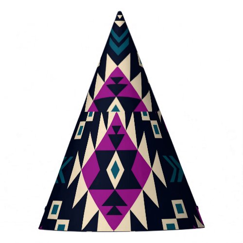 Dark tribal Navajo vintage geometric Party Hat