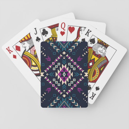 Dark tribal Navajo vintage geometric Playing Cards