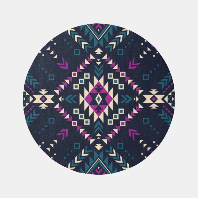 Dark tribal Navajo, vintage geometric. Rug (Front)